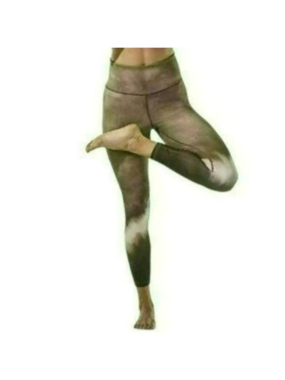 Athleta Elation Women's Extra Large Tan Brown Tie Dye High Rise Ankle Leggings